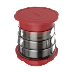 Cafetière portable rouge Cafflano Kompact, idéale pour préparer du café frais lors de vos déplacements.