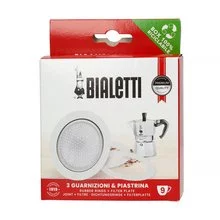 Bialetti těsnění na moka konvičku 9 hliník - 3 těsnění + 1 sítko