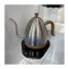 Brewista Artisan Gooseneck 1.0 L kettle in a silver finish with built-in stopwatch, ideal for precise time measurement during coffee preparation.