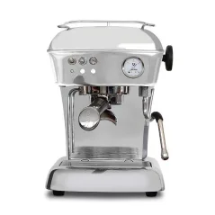 Machine à café Ascaso Dream ONE en aluminium brillant, idéale pour préparer un espresso directement chez soi.