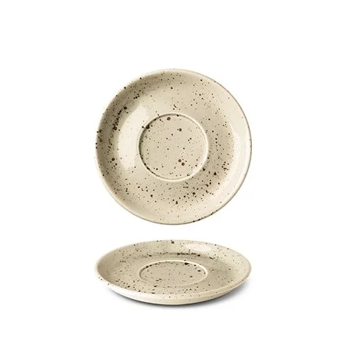 Sous-tasse en porcelaine blanche de la collection Lifestyle de G. Benedikt avec un diamètre de 15 cm.