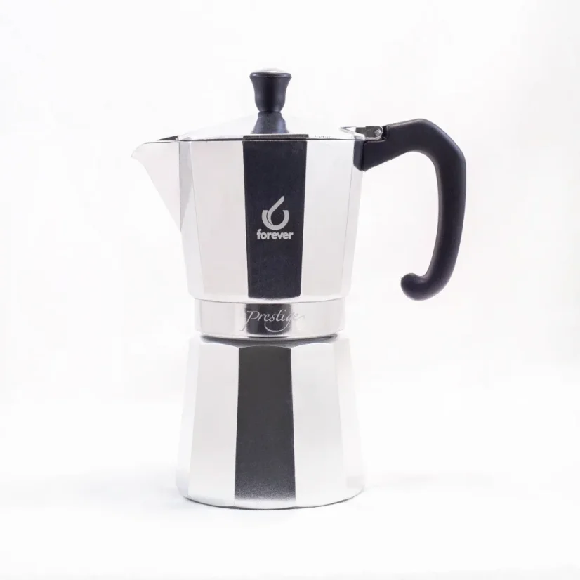 Moka pot Forever Miss Prestive for 9 cups, suitable for heating on gas.