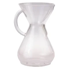Chemex de vidrio con asa y una capacidad de 1200 ml, ideal para preparar café filtrado.