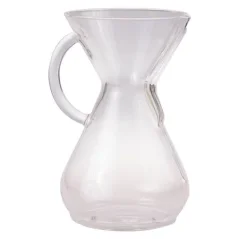 Chemex en verre avec poignée et une capacité de 1200 ml, idéal pour la préparation du café filtré.