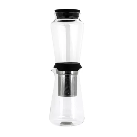 Stainless steel Hario Shizuku Slow Drip Brewer for cold brew coffee preparation.