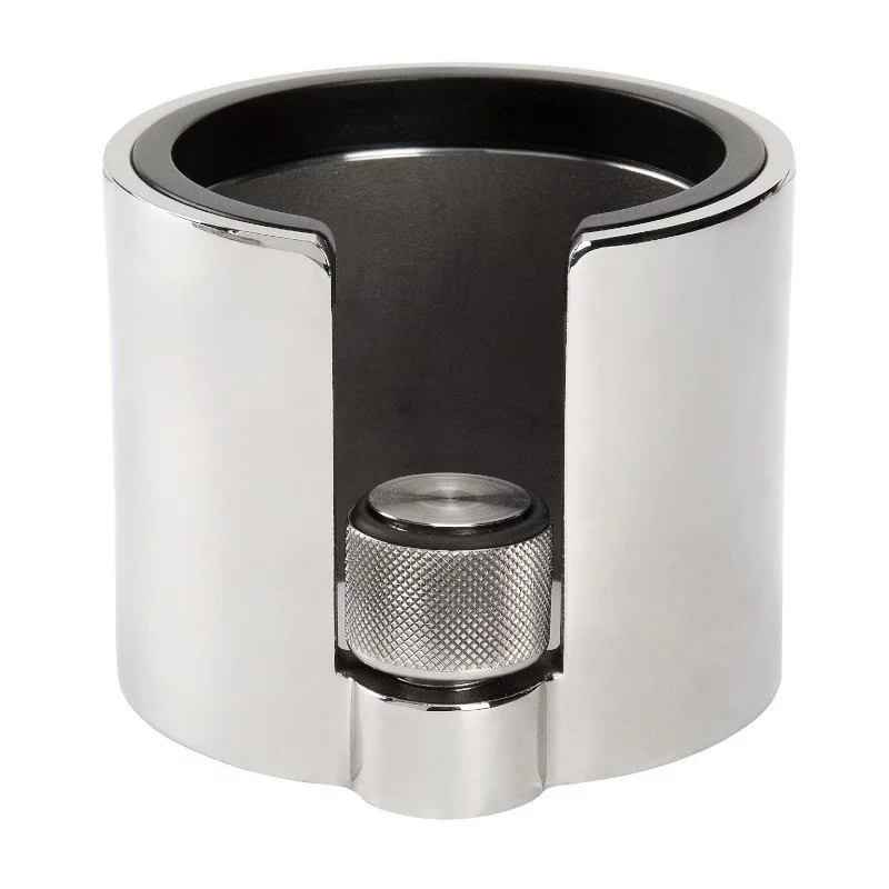 Adjustable tamping station for ECM portafilters.