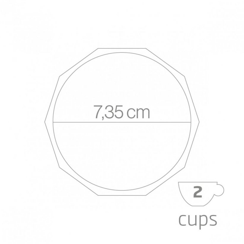 Dimensions of the Forever Miss Prestige 2 Cup Moka Teapot