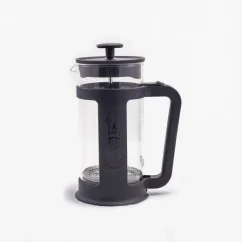 Black Bialetti Smart 350 ml French press with a high-quality glass body.