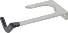 Metall-Gabel vum Hiewelhalter vun der Millen mat engem schwaarze Plastikgrëff um enger Säit