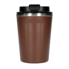 Asobu Cafe Compact thermal mug with a capacity of 380 ml in elegant brown color, ideal for travel.