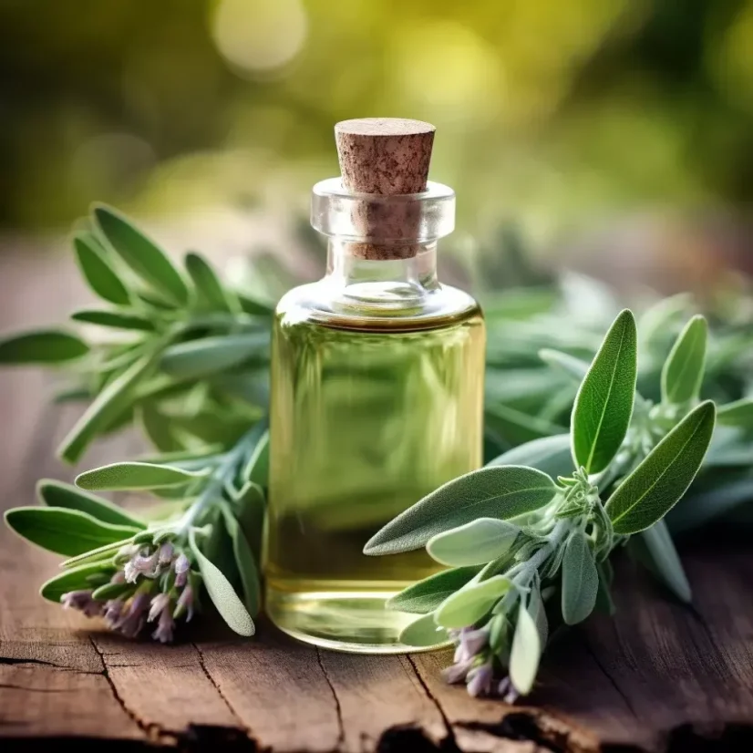 Esenciálny olej šalvie v 100% prírodnej kvalite s objemom 10 ml, určený na zmiernenie vrások.