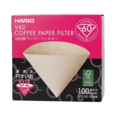Hario Misarashi V60-02 unbleached paper filters 100 pcs