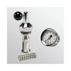 Kit na profilovanie tlaku ECM E61 Flow Control, vyrobený z nerezovej ocele, určený na presnú kontrolu tlaku pri príprave kávy.