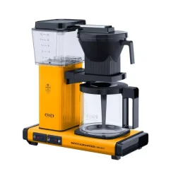 Moccamaster KBG Select Technivorm yellow coffee brewer.