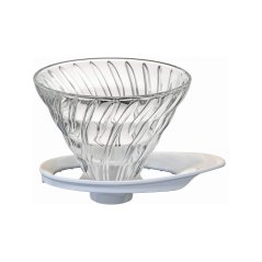 HARIO V60-02 – fehér üveg dripper, fejlettebb aljzattal (VDGR-02-W).