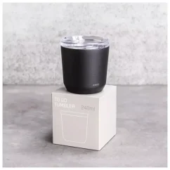 Black Kinto To Go Tumbler thermos mug with a capacity of 240 ml.