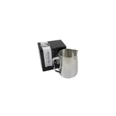 Rhinowares Pro stainless steel milk pitcher, 950 ml, with original packaging on a white background