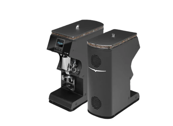 Espresso coffee grinder Victoria Arduino Mythos MY75 in black finish with adjustable dosing.