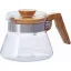 Coffee server with a 600 ml capacity and an elegant olive wood design is perfect for brewing delicious coffee.