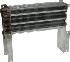 Aluminium-Lamellenverdamper mat Kupferréieren a Montagehalter op de Säiten