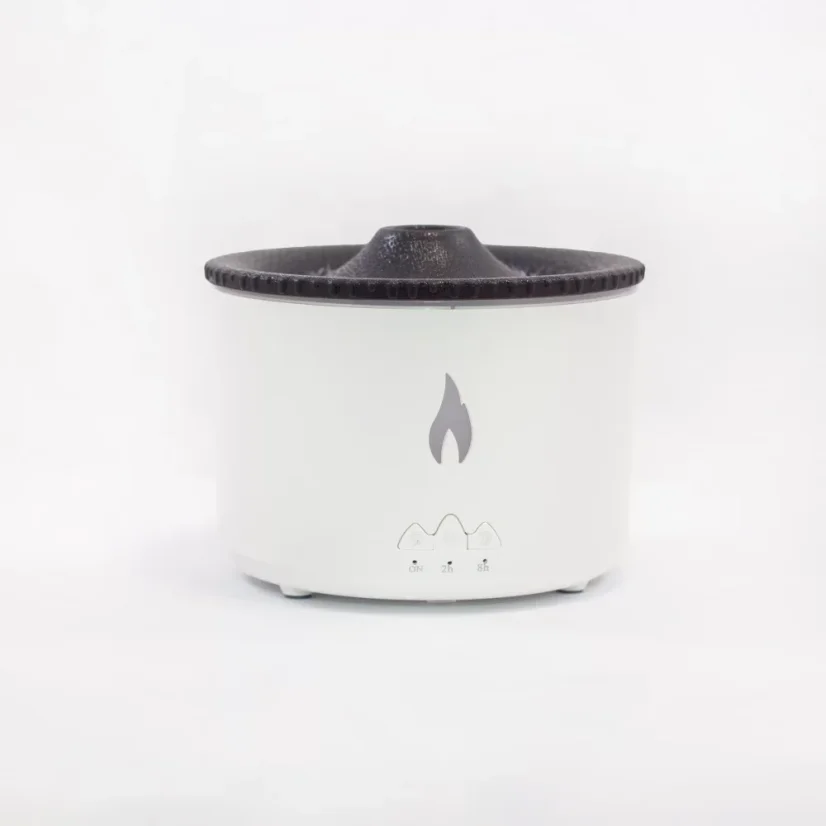Elektrický aroma difuzér, bílý – sopka/plamen