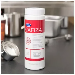 Reiniger für Kaffeemaschinen Urnex Cafiza 2 mit einem Gewicht von 566 g, der für die effektive Reinigung von Kaffeewegen bestimmt ist.