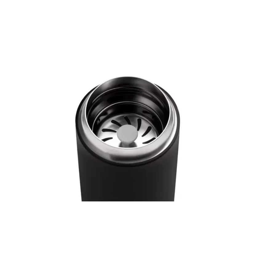 Czarny kubek termiczny Fellow Carter Move Mug o pojemności 236 ml, odpowiedni do wózka, idealny na podróże.