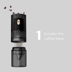 Grinding coffee in the Timemore Advanced 123 grinder.