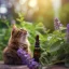 Essential oil Catnip, 100% natural, with a floral scent in a 10 ml bottle.