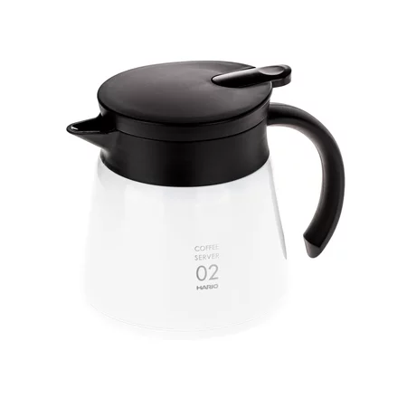 Balta termo puodelis Hario Insulated Server V60-02 iš nerūdijančio plieno, 600 ml talpos, puikiai tinka išlaikyti jūsų kavą karštą.