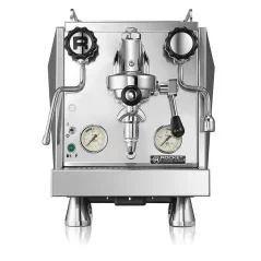 Rocket Espresso Giotto Cronometro V espresso machine, featuring a hot water dispensing function.