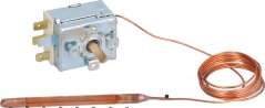 Eenfase-Thermostat mat Metallkierper, Dréiknäppchen a laanger Kapillarréier mat Fillkolben
