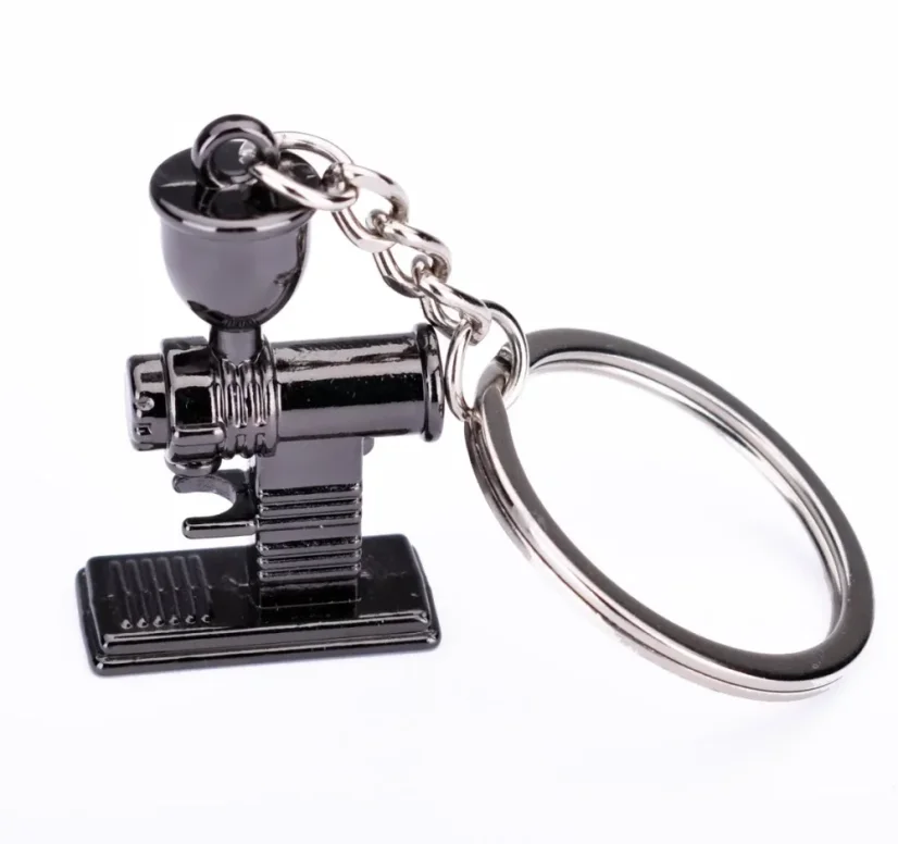 Black coffee grinder - mini keychain.