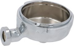 Verchromte Portafilter-Kuerf GEM-FUTUREMA mat engem seitlechen Ausgangsstutz an engem Uschlossgewënn uewen. Verchromte Portafilter-Kuerf GEM-FUTUREMA mat engem seitlechen Ausgangsstutz an engem Uschlossgewënn uewen.