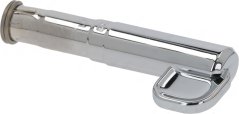 Knäppche fir Dampventil Delonghi 5513222441, verchromten Dampventilknäppchen a länglecher Form mat Rifflung Knäppche fir Dampventil Delonghi 5513222441, verchromten Dampventilknäppchen a länglecher Form mat Rifflung