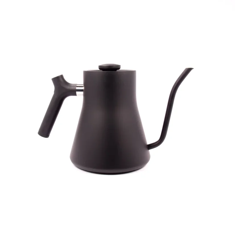 Black electric kettle on a white background
