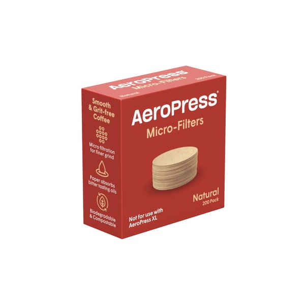 Filtres en papier naturels pour Aeropress Original, Clear et Go.
