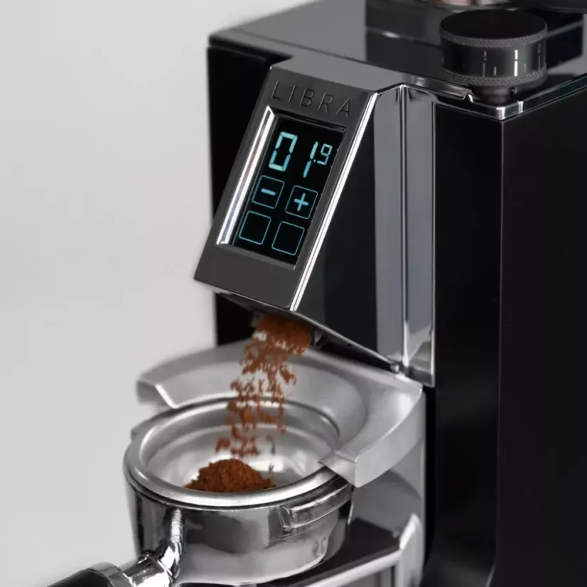 Eureka Mignon Libra CR coffee grinder in black.