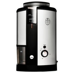 Molinillo eléctrico de café con opción de ajuste de grosor.