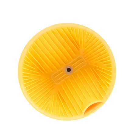 Yellow pour-over dripper made of plastic, designed for coffee filter enthusiasts.