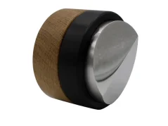 Heavy Tamper Coffee Distributor made of oak wood with a diameter of 58.4 mm.