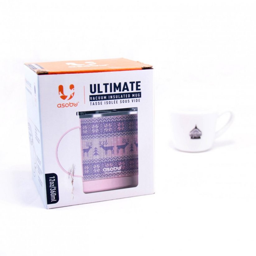 Asobu Ultimate Coffee Mug Pink Sweater 360 ml