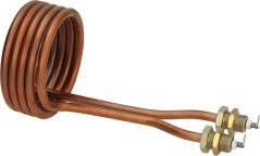 Kofferheizelement a Spiral gewonnen mat Messing-Gewendausgäng a zwee kerameschen Kontakter. Kofferheizelement a Spiral gewonnen mat Messing-Gewendausgäng a zwee kerameschen Kontakter.