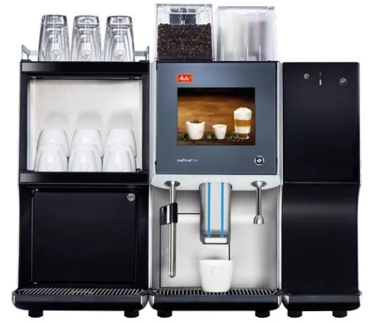 Máquina de café automática profissional Melitta Cafina XT5 com display para fácil operação.