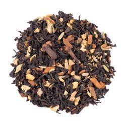 Bio organikus Assam keverék tea, laza levelekben ; Chai latte
