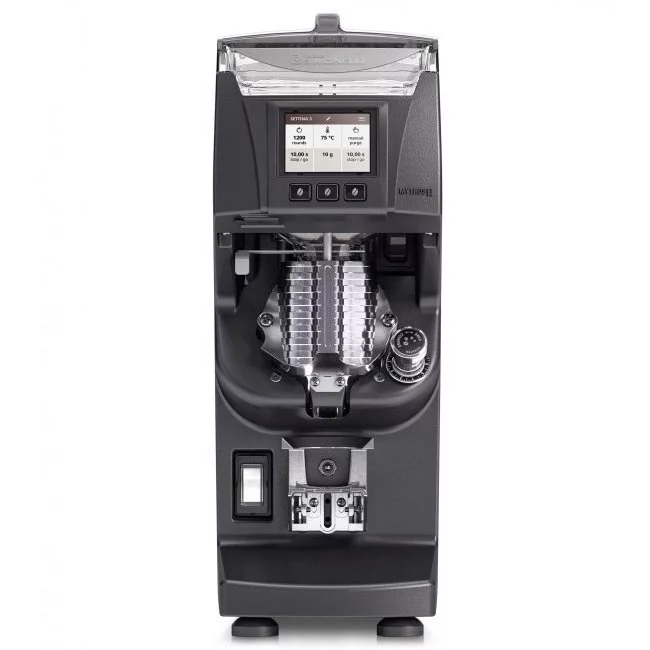 Professional black espresso grinder GX85W, ideal for use in restaurants.
