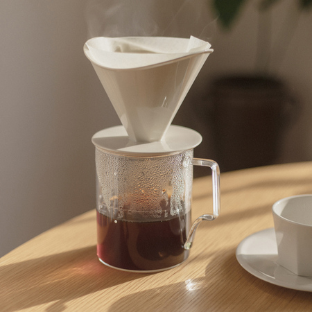Dripper céramique blanc Kinto OCT 4 tasses - porcelaine japonaise