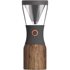 Cafetera de cold brew Asobu KB900 con diseño de madera y capacidad de 1000 ml, ideal para preparar café frío.