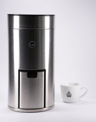 Zilveren elektrische molen voor alternatieve koffiemethoden Wilfa Uniform.