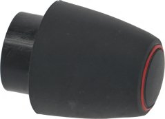 Schwaarze konesche Knapp vum Dampfventil mat engem roude Sträif un der Basis. Schwaarze konesche Knapp vum Dampfventil mat engem roude Sträif un der Basis.